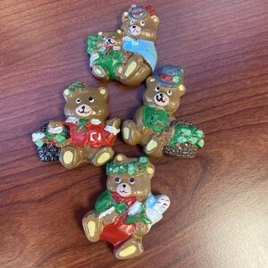 Vintage Christmas teddy bear magnets 1980s‎ Taiwan